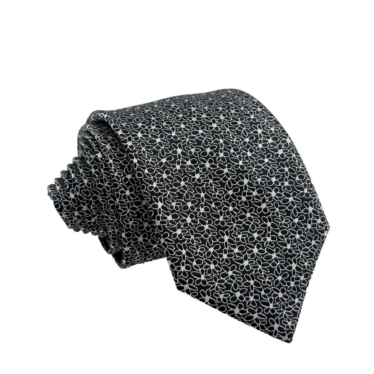 CHRISTIAN ARMAND - Corbata Floral Blanco y Negro Textura de Lujo  Christian Armand