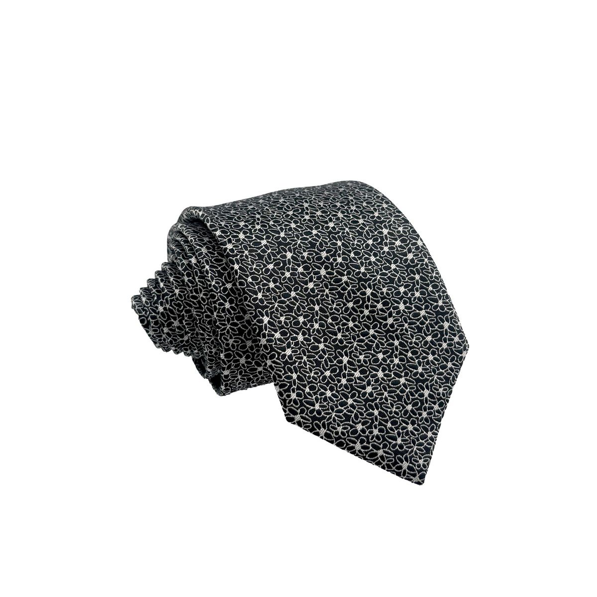 CHRISTIAN ARMAND - Corbata Floral Blanco y Negro Textura de Lujo  Christian Armand