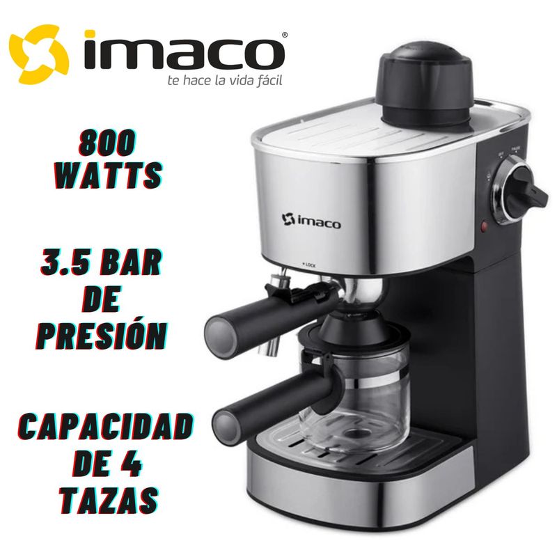 IMACO - Cafetera Espresso Imaco IECM3503 4 Tazas 3.5 BAR