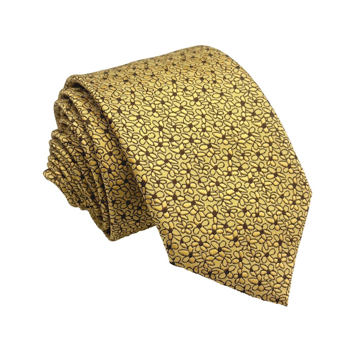 CHRISTIAN ARMAND - Corbata Floral Marrón y Dorado Jacquard  Christian Armand