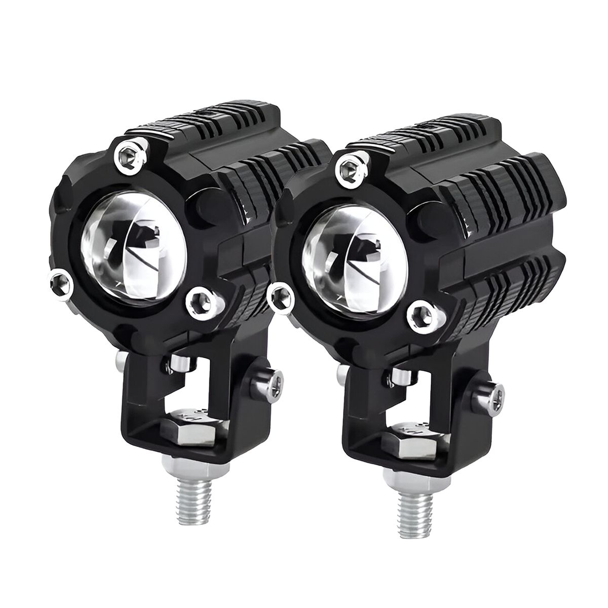 GENERICO - Par Faro Explorador Lupa 30W DualLFlash Con Driver +Vent