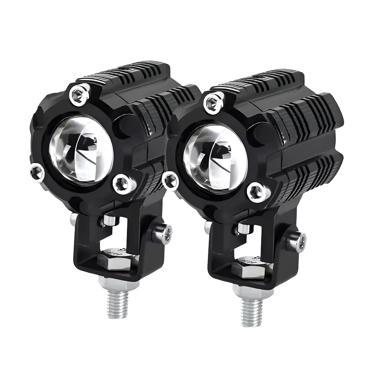 GENERICO - Par Faro Explorador Lupa 30W DualLFlash Con Driver +Vent