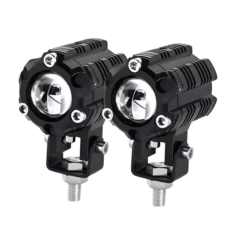 GENERICO - Par Faro Explorador Lupa 30W DualLFlash Con Driver +Vent