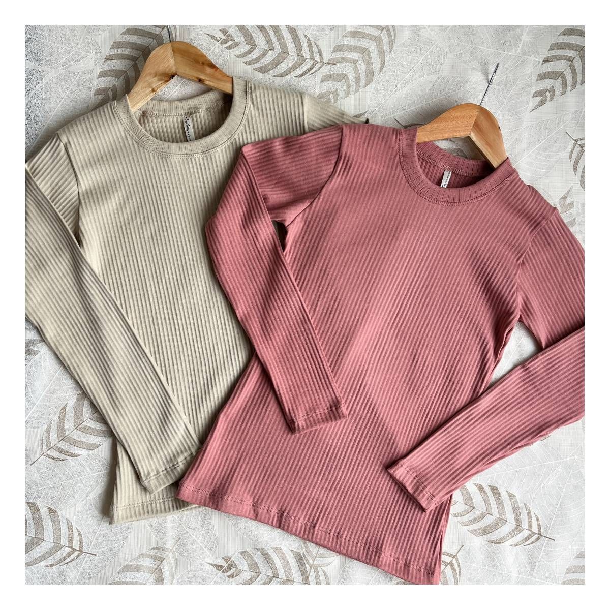 RYBIU IMPORT - Pack 2 Cafarena Manga Larga Cuello Redondo Mujer