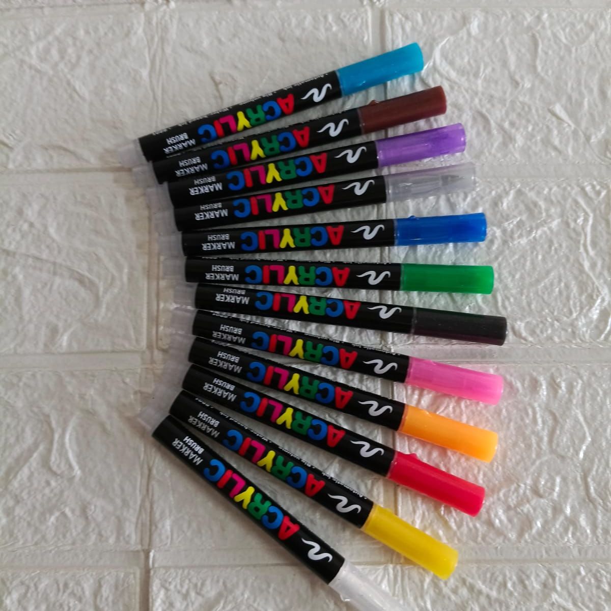 GENERICO - MARCADORES ACRILICOS X 12UND PUNTA PINCEL