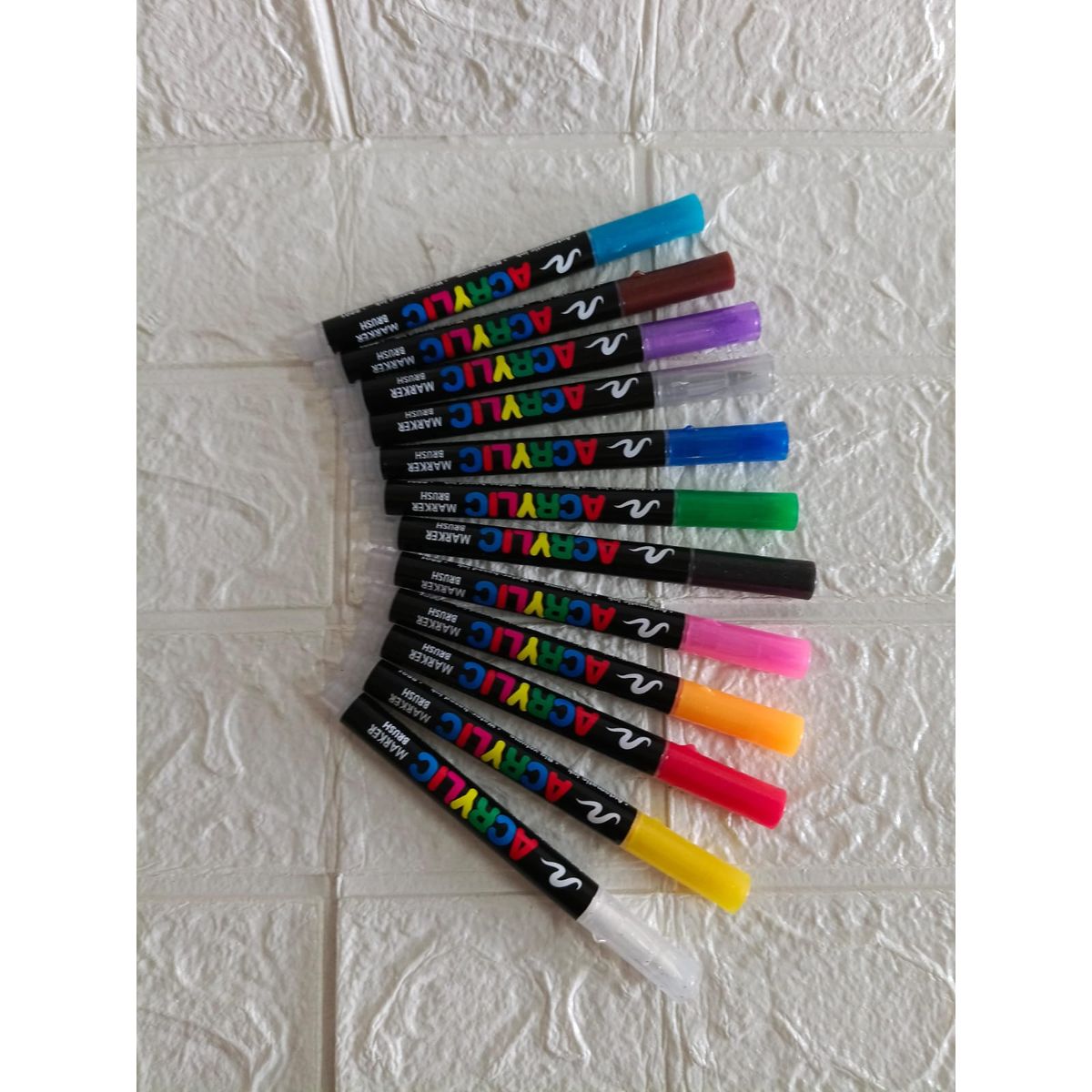 GENERICO - MARCADORES ACRILICOS X 12UND PUNTA PINCEL