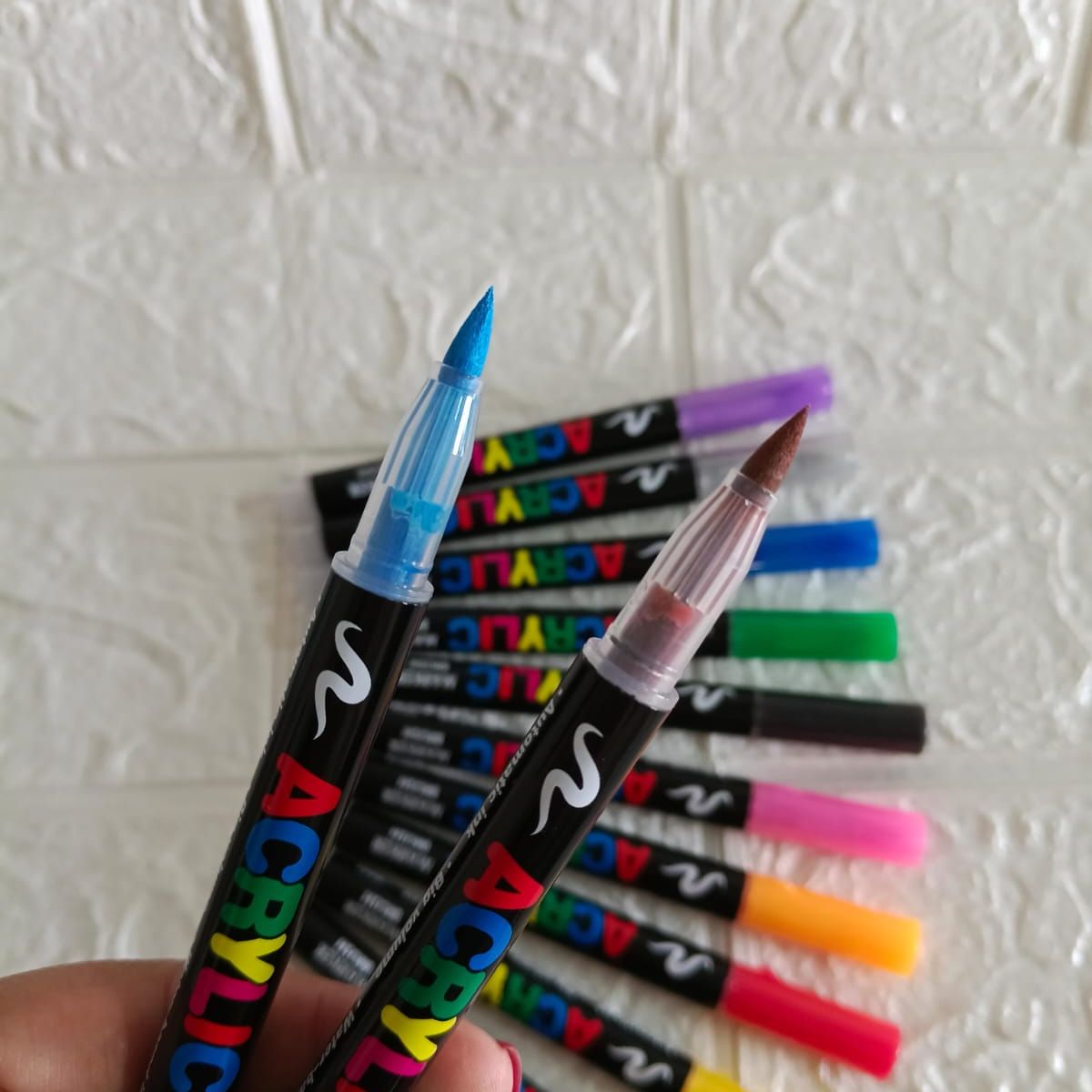 GENERICO - MARCADORES ACRILICOS X 12UND PUNTA PINCEL