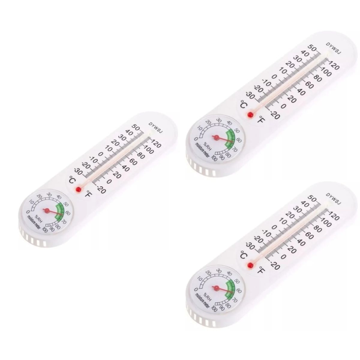 GENERICO - PACK X3 TERMOMETRO DE PARED MEDIDOR DE TEMPERATURA Y HUMEDAD