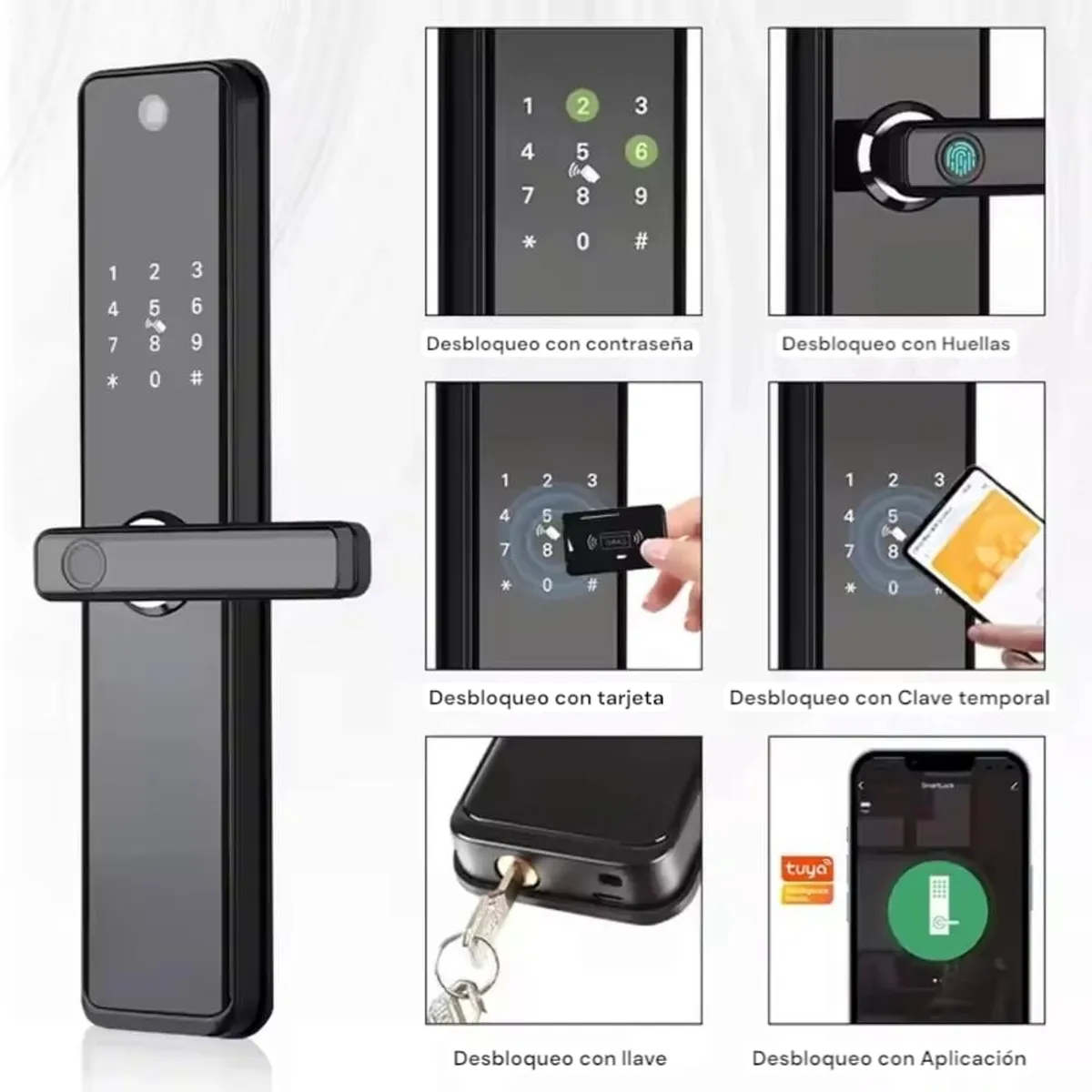 VLASS TECH - Cerradura Digital Inteligente con Cámara Smart+Asesoría de Instalación