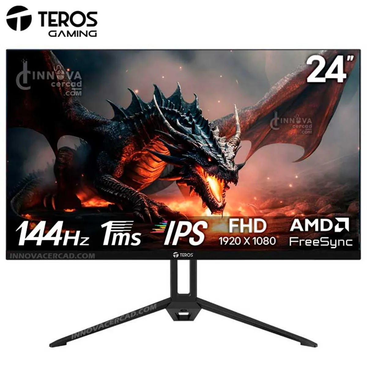 TEROS - Monitor TEROS  TE-2417S, 24" FHD IPS, 144Hz, 1 ms, HDMI, DP, Speakers