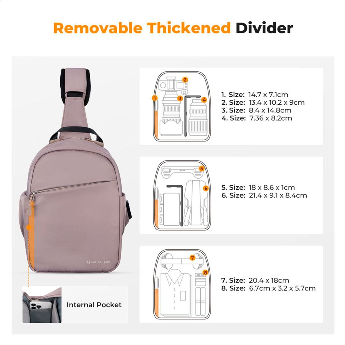 K&F CONCEPT - Mochila K&F Concept  KF13.171v1 Palo Rosa