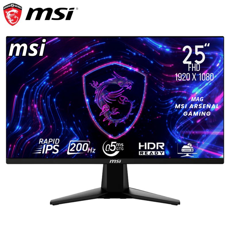 MSI - Monitor MSI MAG 255F E20 25” Rapid IPS FHD 200Hz 05ms