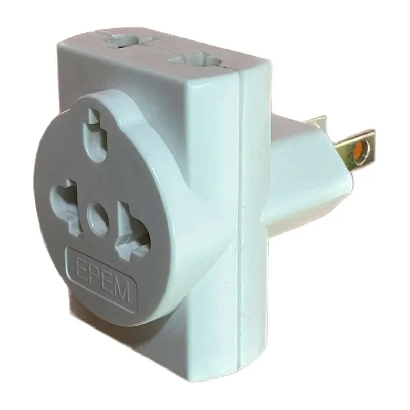 GENERICO - ADAPTADOR ENCHUFE TRIPLE UNIVERSAL BLANCO PLANO 10A 250V PVC