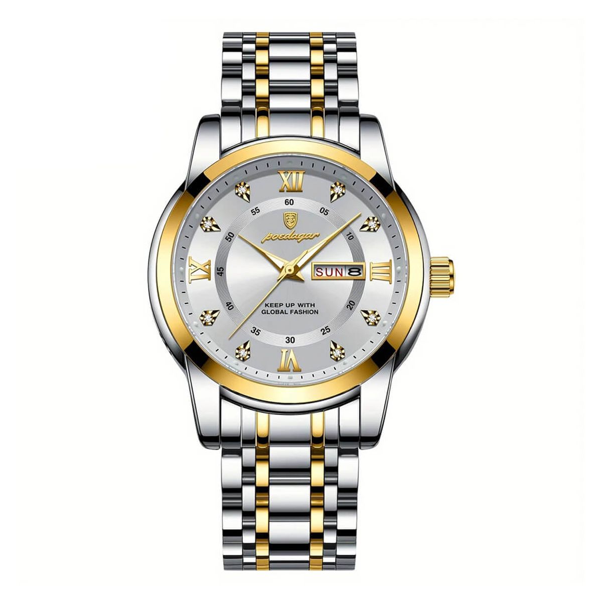 GENERICO - Reloj Hombre Poedagar Acero Plata Verde POE-5