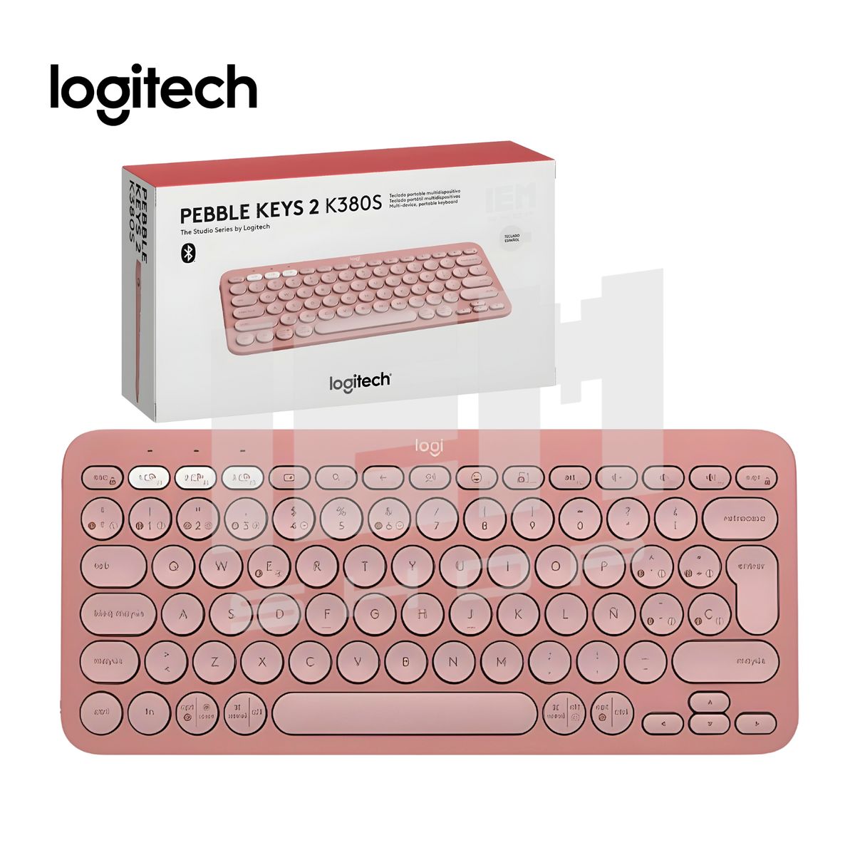 LOGITECH - Teclado Logitech Pebble Keys 2 K380 Multi-Device Bluetooth rosado