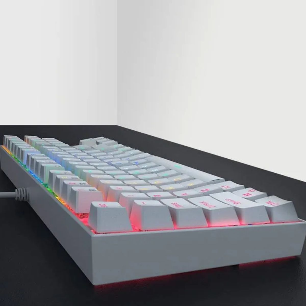 ENKORE - Teclado Mecanico Blanco ENKORE 1003W Gamer ROYALE RGB USB