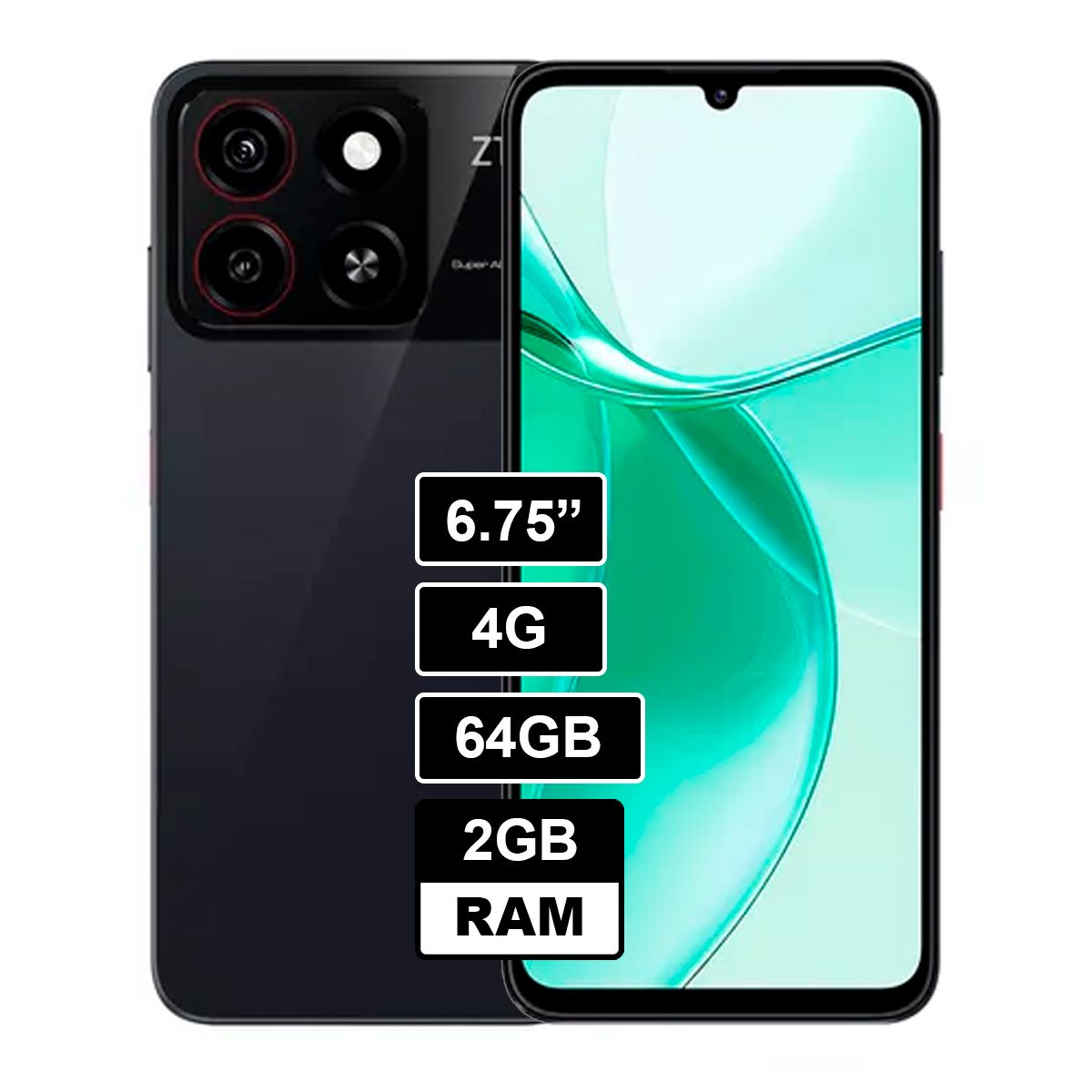 ZTE - CELULAR ZTE A35 2GB RAM 64GB - NEGRO