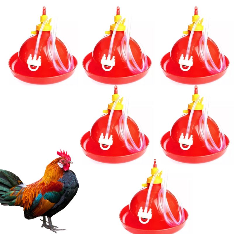 GENERICO - PACK X6 BEBEDERO AUTOMÁTICO PLASSON TIPO CAMPANA PARA POLLOS