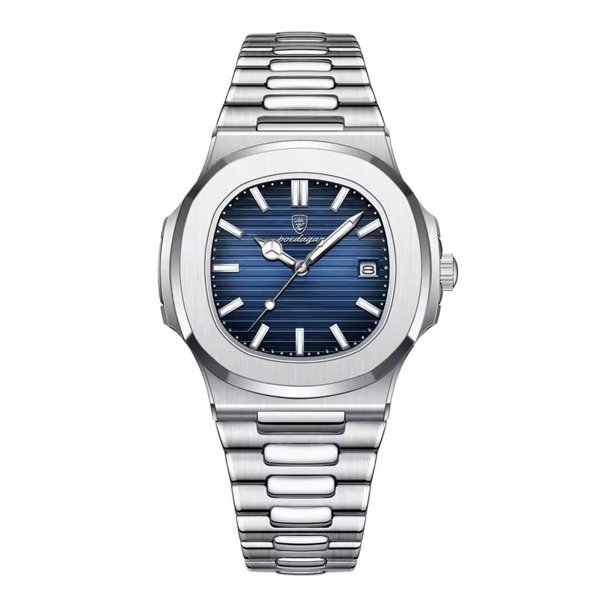 GENERICO - Reloj Hombre Poedagar Acero Plata Azúl POE-8