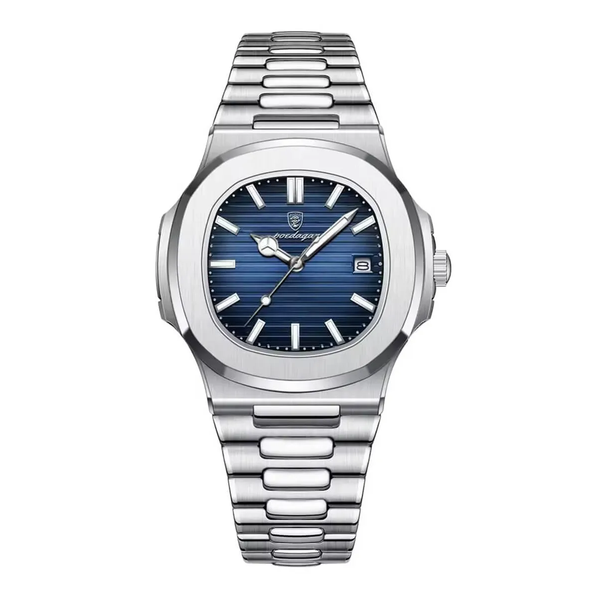 GENERICO - Reloj Hombre Poedagar Acero Plata Azúl POE-8