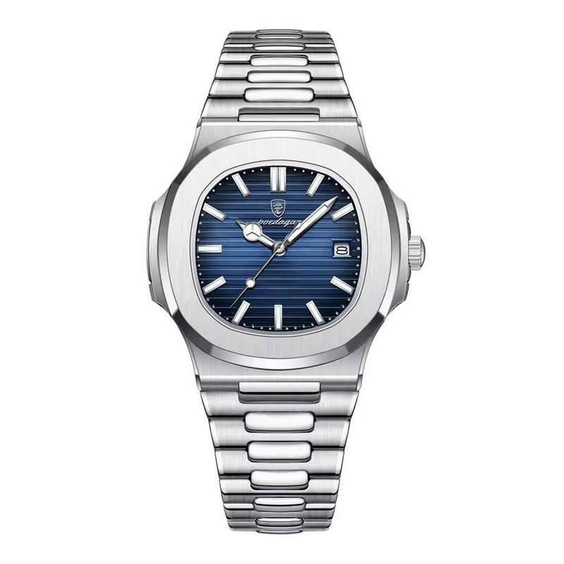 GENERICO - Reloj Hombre Poedagar Acero Plata Azúl POE-8