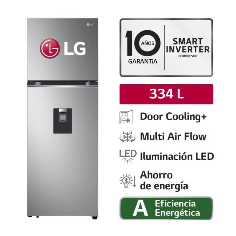 LG - Refrigeradora LG No Frost 314 LT GT33WPP Plateado
