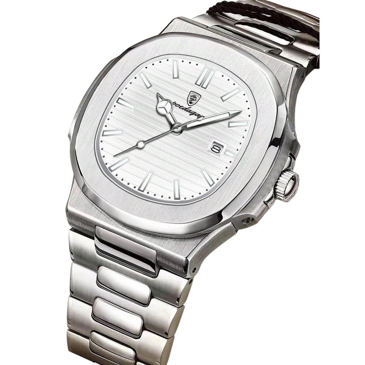 GENERICO - Reloj Hombre Poedagar Acero Plata Negro POE-9