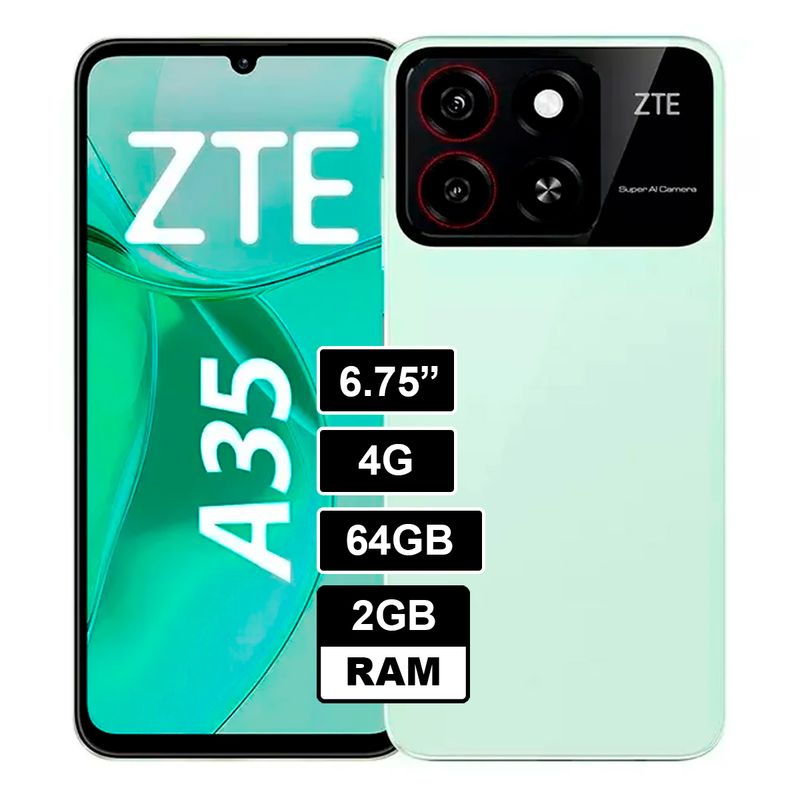 ZTE - CELULAR ZTE A35 2GB RAM 64GB - VERDE