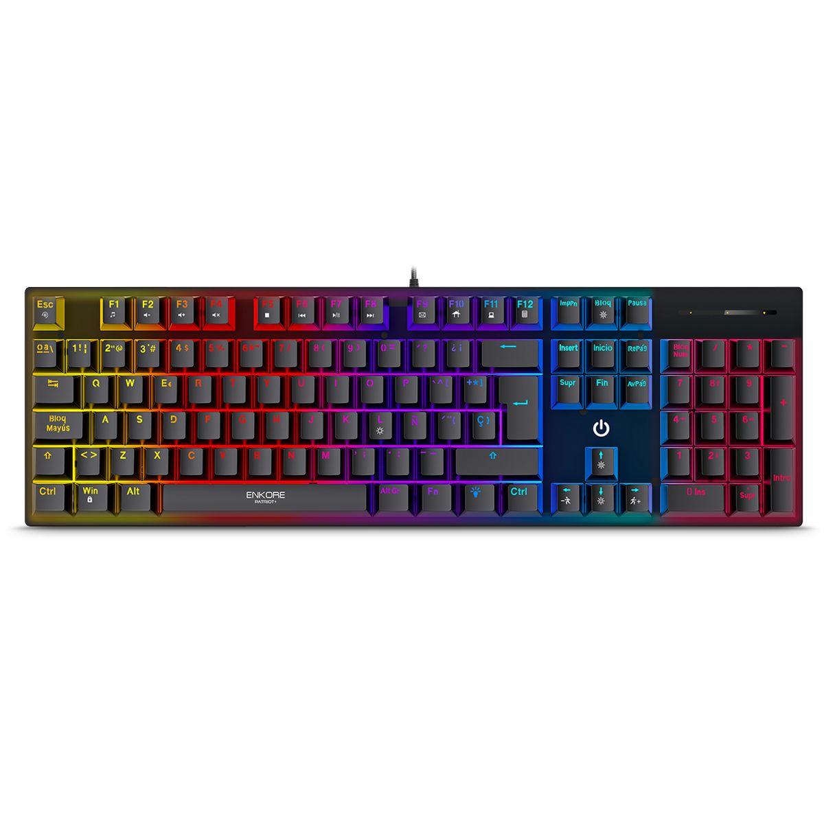 ENKORE - Teclado Mecanico Negro ENKORE 1013 Gamer PATRIOT RGB USB