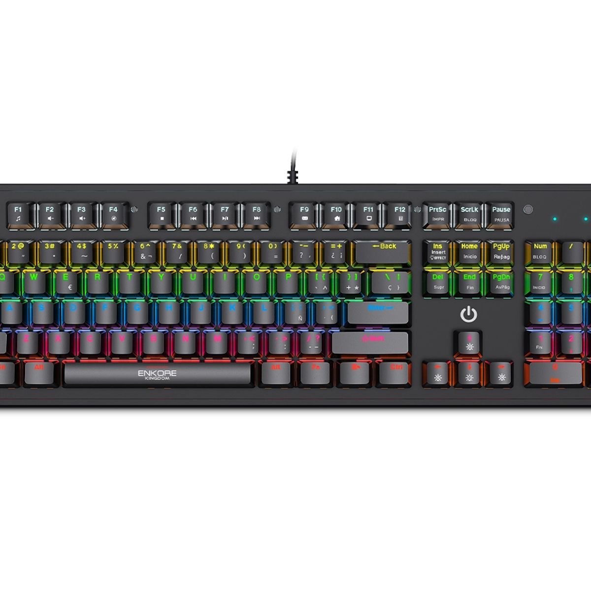 ENKORE - Teclado Mecanico Negro ENKORE 1001 Gamer RAINBOWT RGB USB