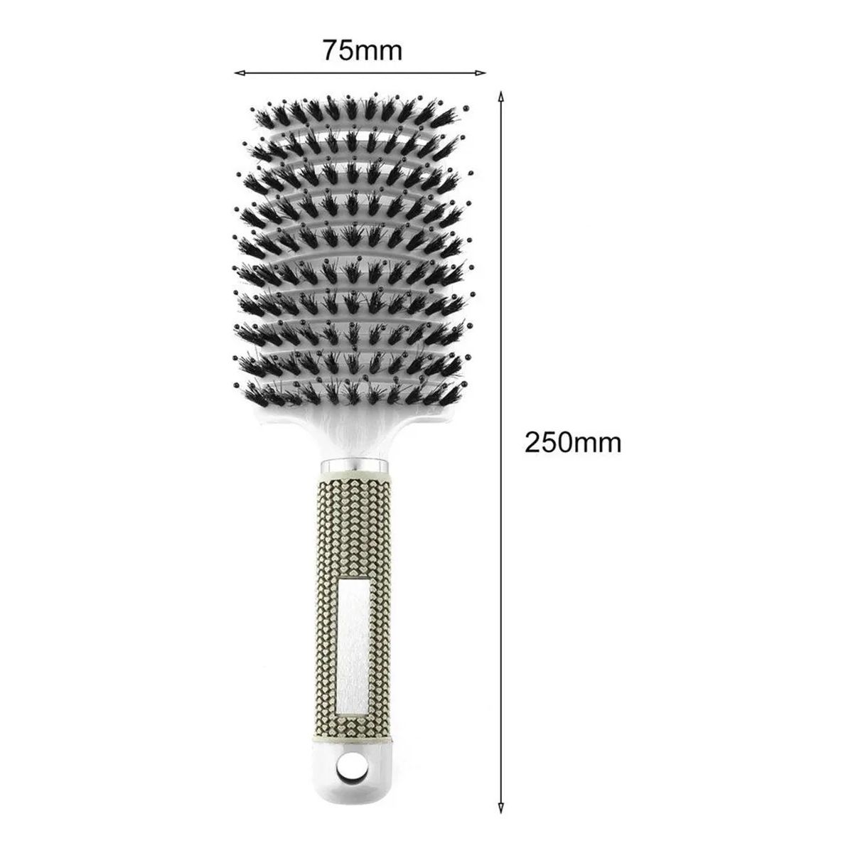 GENERICO - CEPILLO PEINE PARA CABELLO CON CERDAS EVITA EL FRIZZ MUY UTIL BLANCO