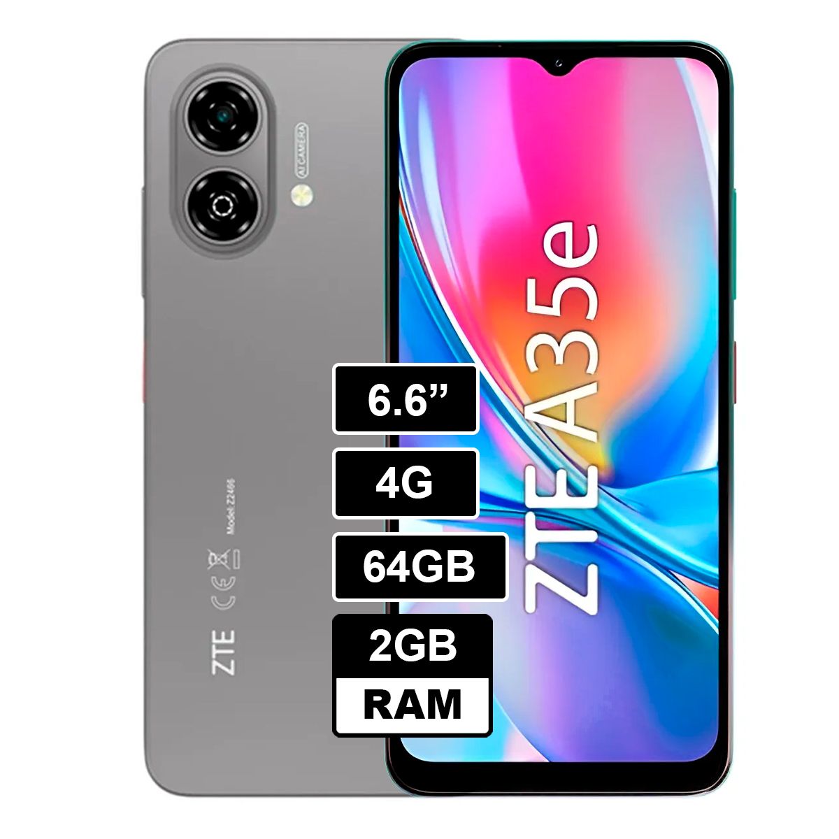 ZTE - Celular ZTE A35e 2GB RAM 64GB GRIS