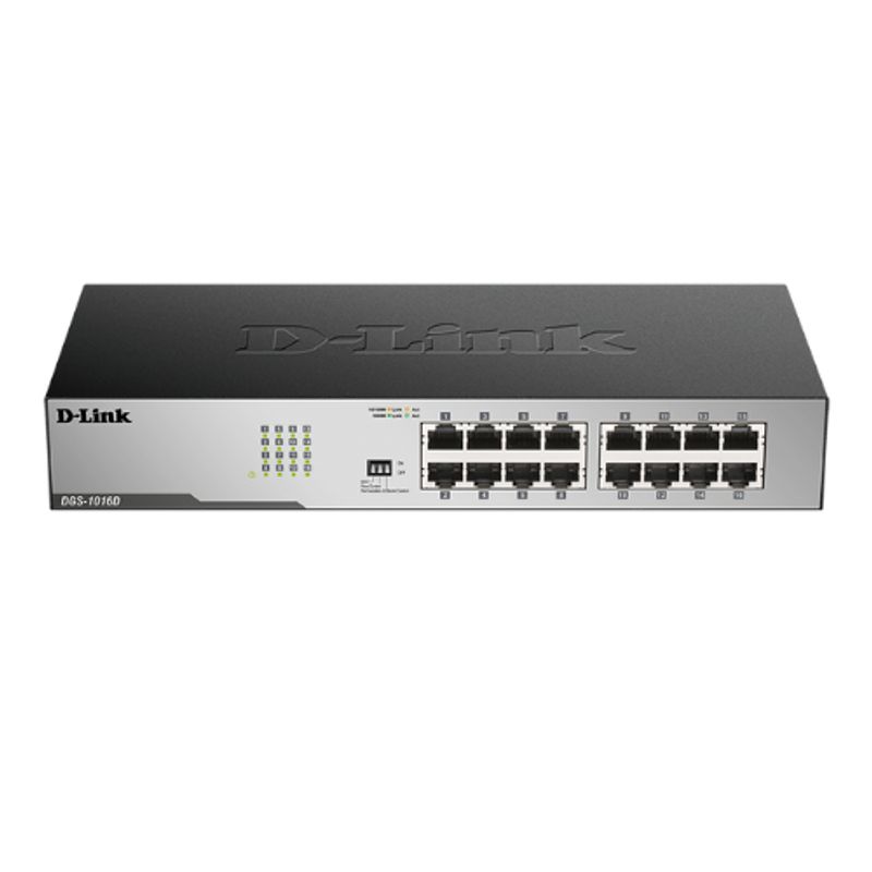 D LINK - Switch DLINK 16 puertos 10/100/1000Mbps No Gestionable DGS-1016D
