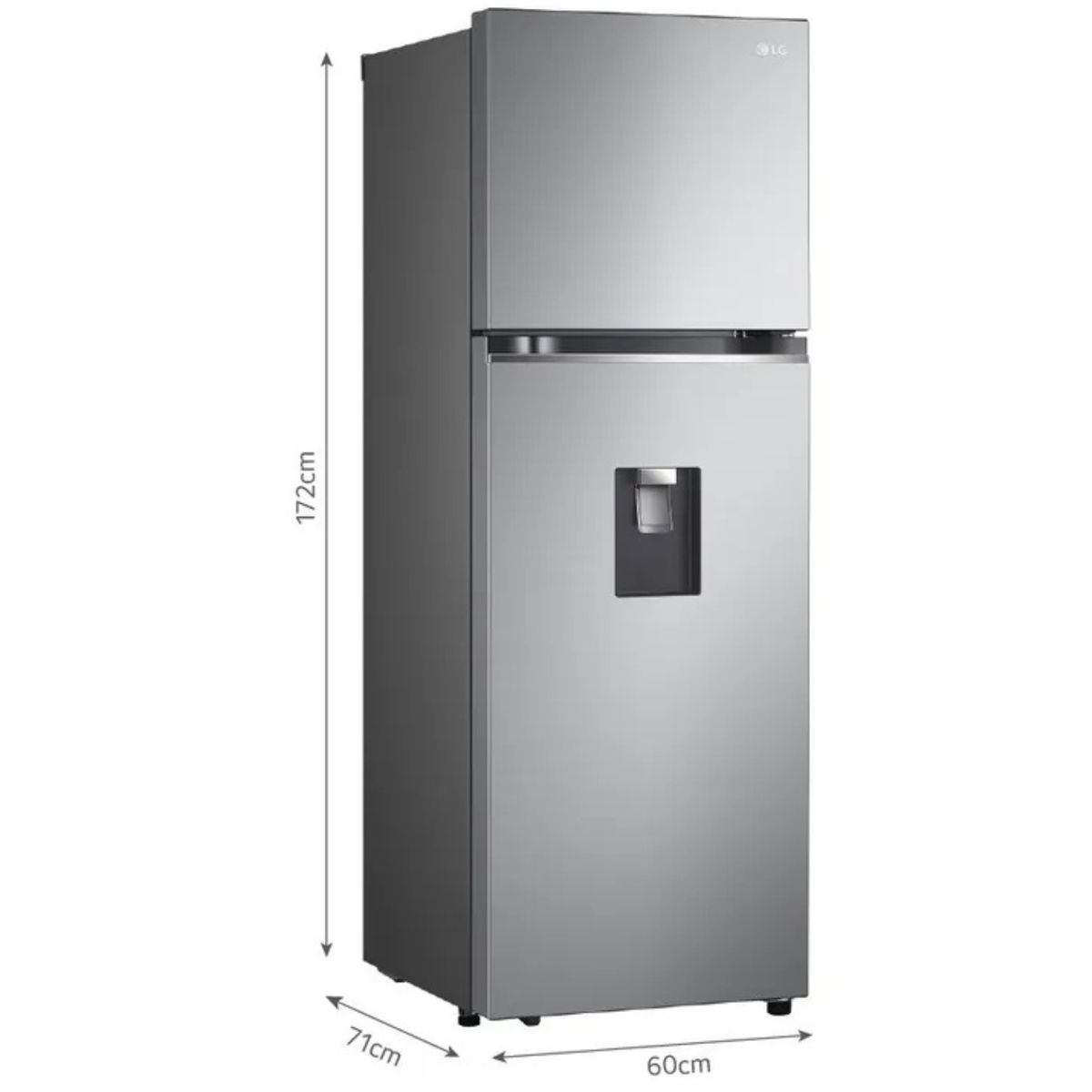 LG - Refrigeradora LG 334Lt GT33WPP Door Cooling Top Mount Plateada