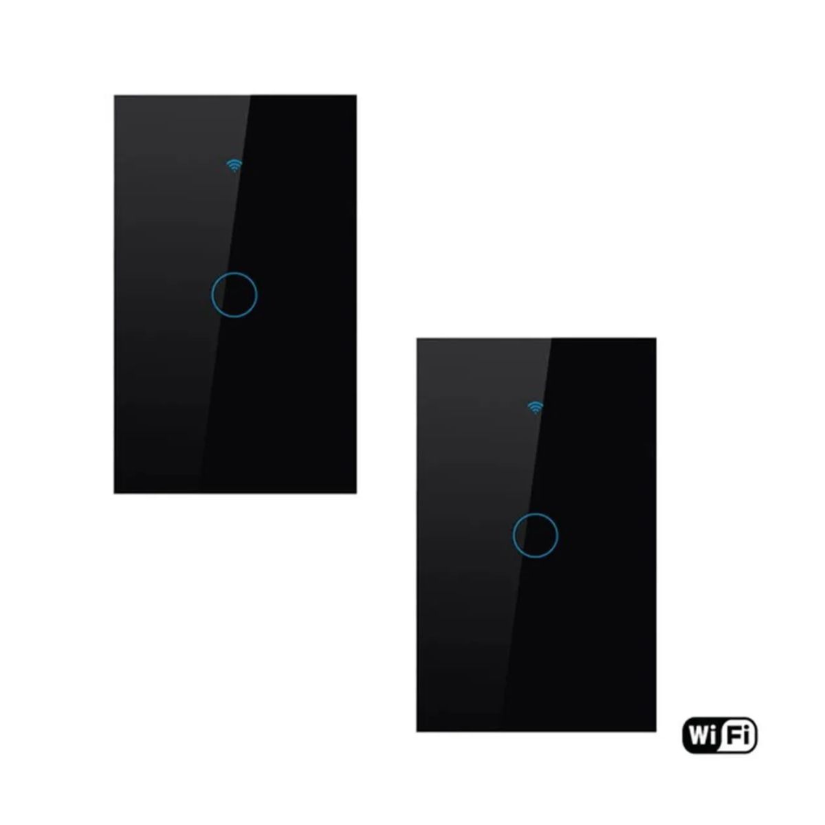 GENERICO - PACK X2 INTERRUPTOR SMART WIFI ALEXA GOOGLE 1 BOTÓN NEGRO