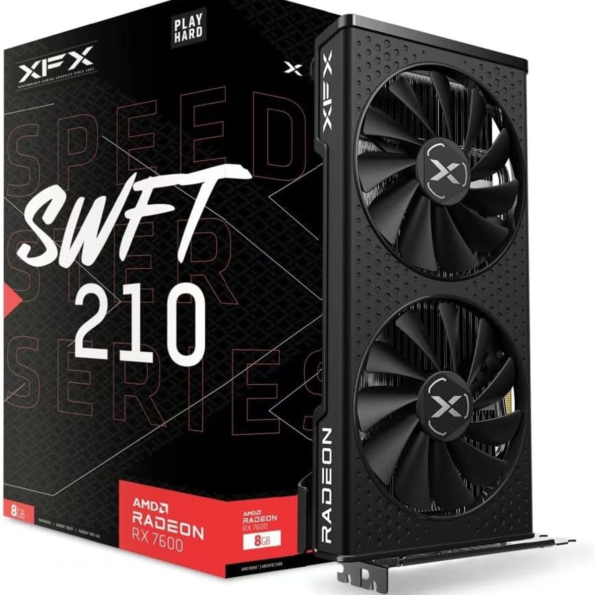 XFX - Tarjeta de video XFX SPEEDSTER SWFT 210 AMD Radeon RX 7600, 8 GB GDDR6