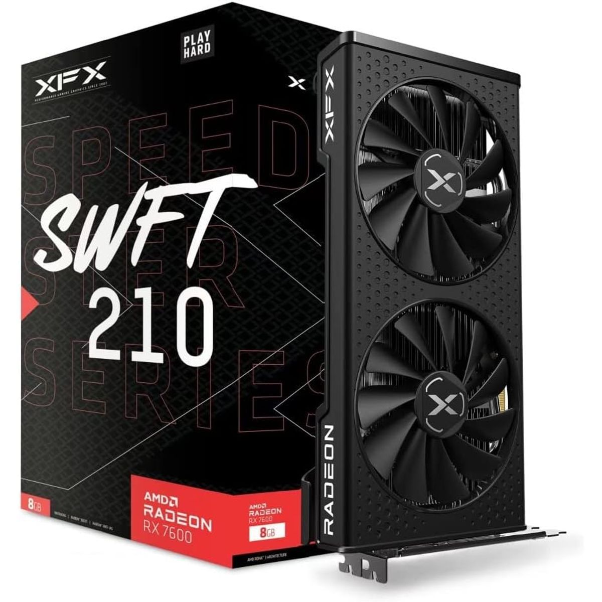 XFX - Tarjeta de video XFX SPEEDSTER SWFT 210 AMD Radeon RX 7600, 8 GB GDDR6