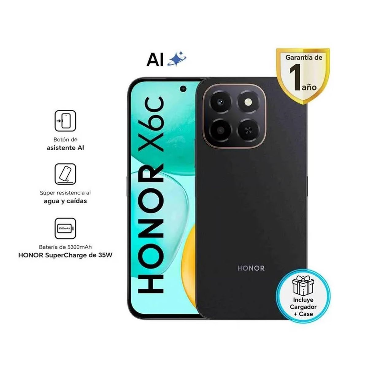 HONOR - HONOR X6C 6RAM 256GB MIDNIGHT BLACK - REGISTRADO