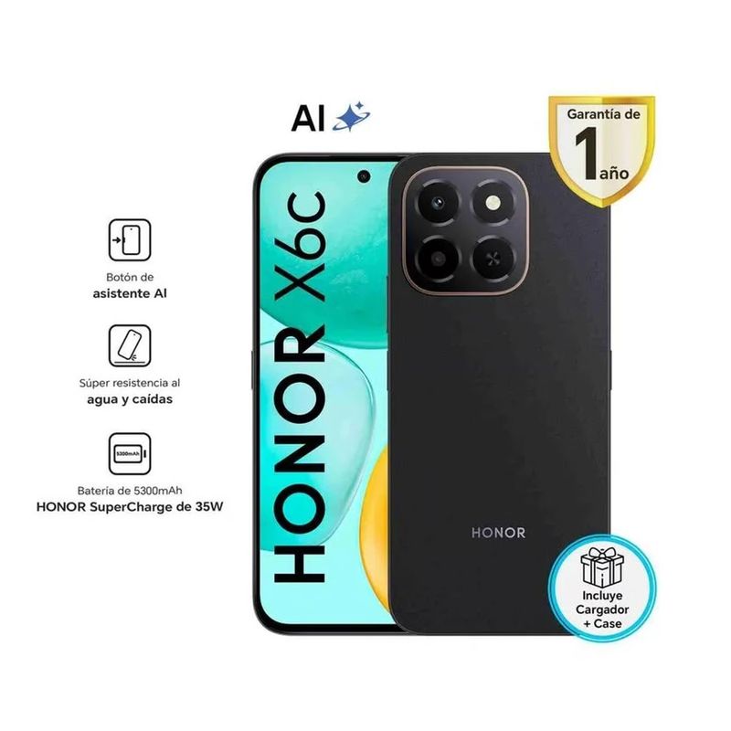 HONOR - HONOR X6C 6RAM 256GB MIDNIGHT BLACK - REGISTRADO