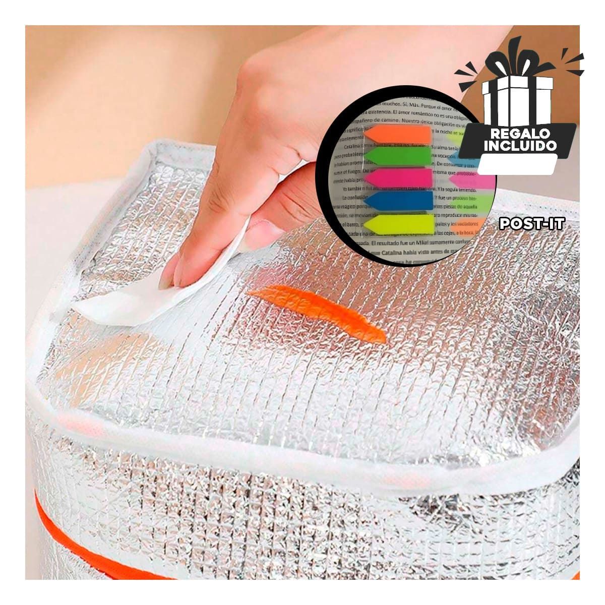 GENERICO - Bolsa con Aislante Termico Zorro Negro Y+Post-it Adhesivos