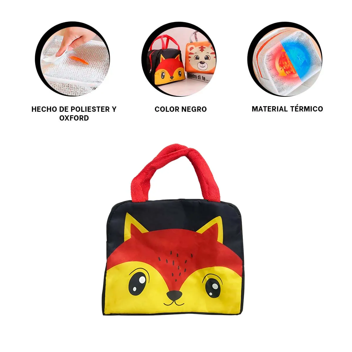 GENERICO - Pack2 Lonchera para el Colegio Zorro Negro Y+Regalo Agendita