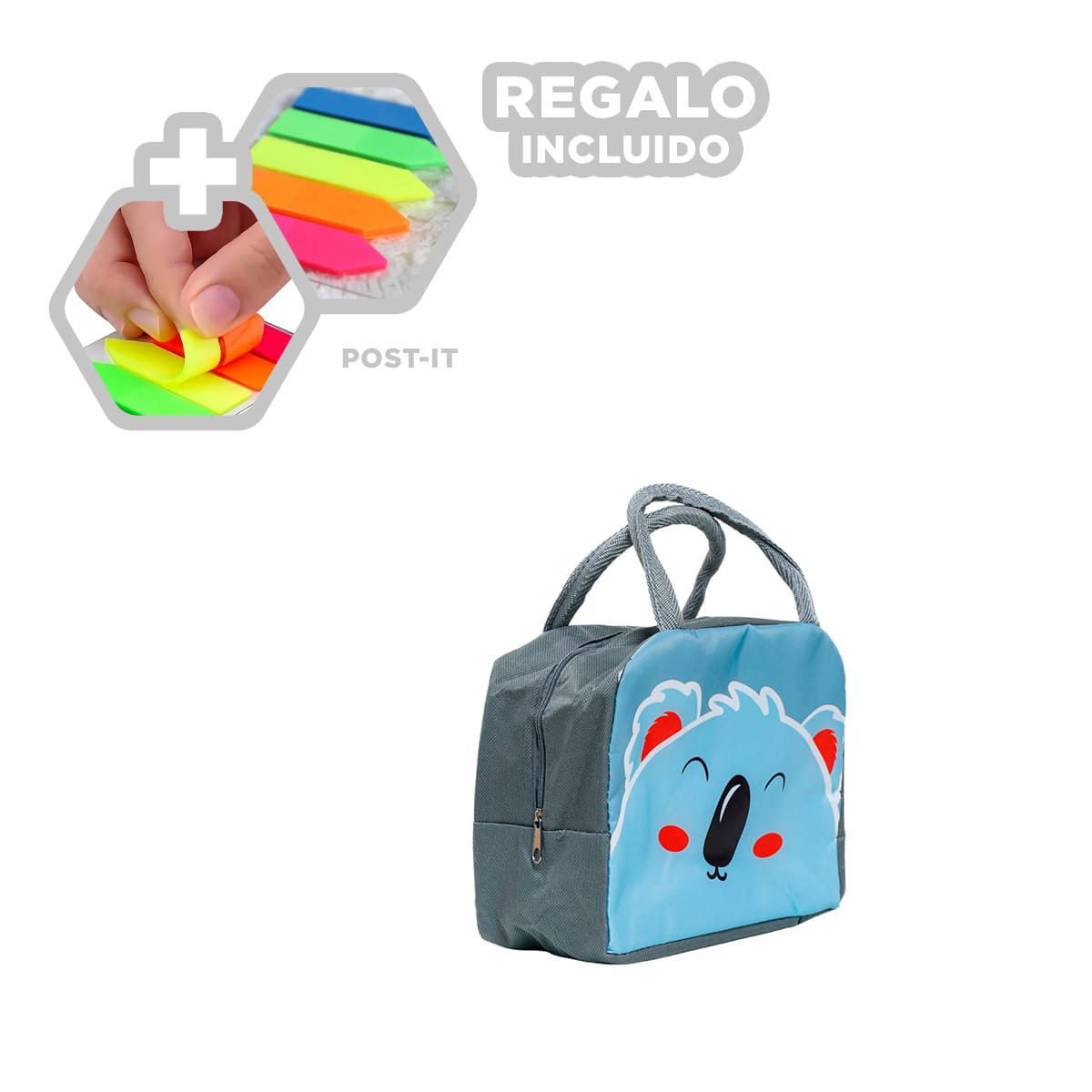 GENERICO - Bolsa con Aislante Termico Koala Plomo Y+Post-it Adhesivos