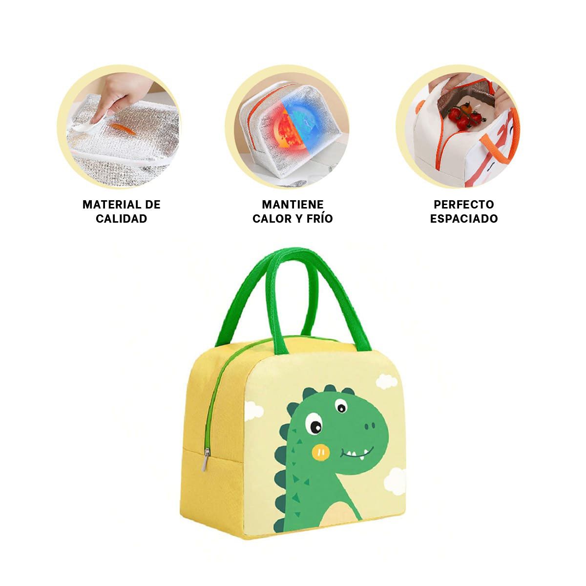 GENERICO - Pack2 Lonchera Colegio Dinosaurio Amarill Y+Regalo Agendita