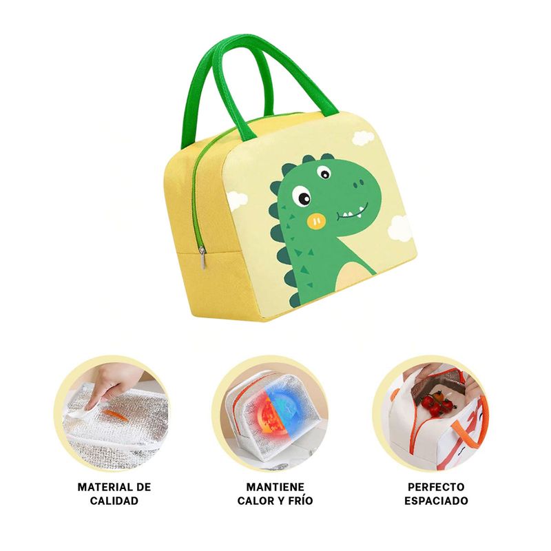 GENERICO - Pack2 Lonchera de Poliester Dinosaurio Ama Y+Regalo Stickers