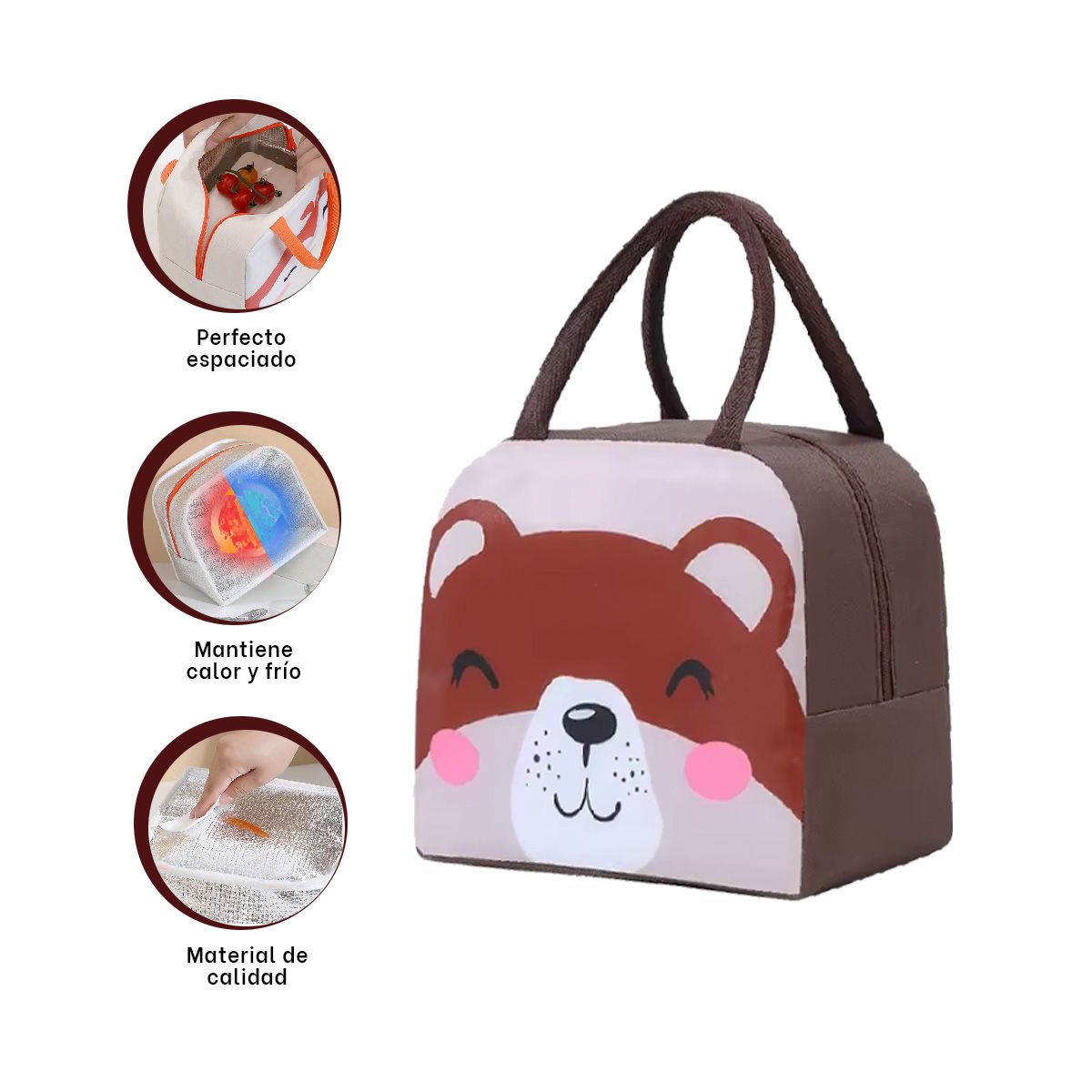 GENERICO - Pack2 Lonchera para el Colegio Oso Marron Y+Regalo Agendita