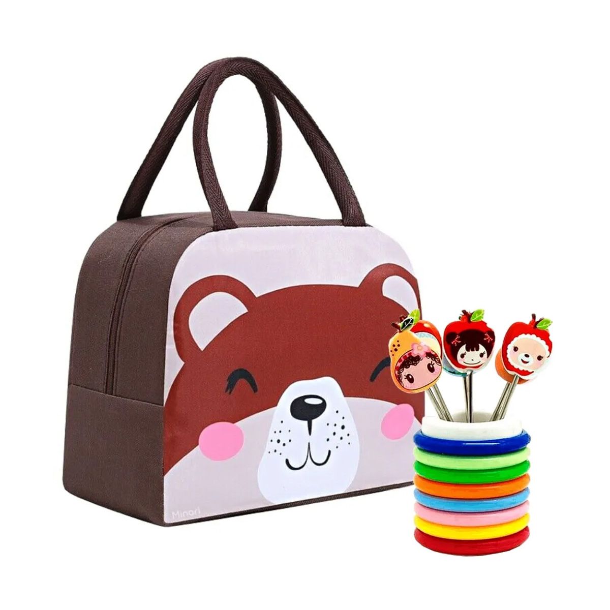 GENERICO - Pack2 Lonchera para el Colegio Oso Marron Y+Regalo Agendita