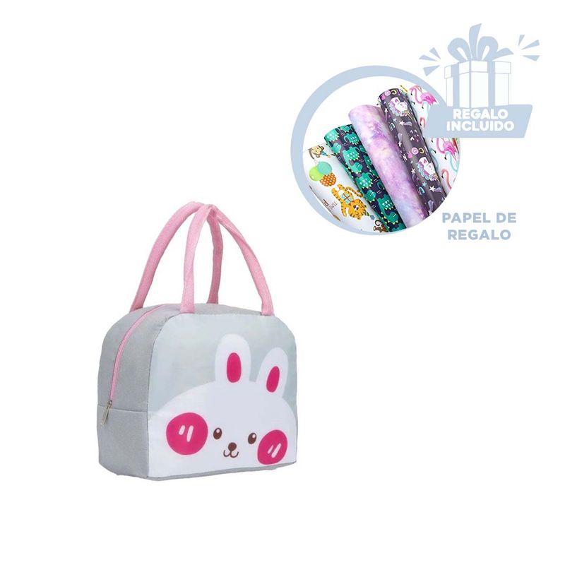GENERICO - Lonchera Ligera Infantil Conejo Plomo Y+Papel de Regalo