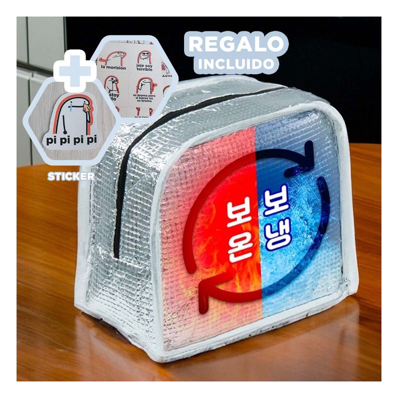 GENERICO - Pack6 Bolsa Termica Conejo Plomo Y+Regalo Stickers