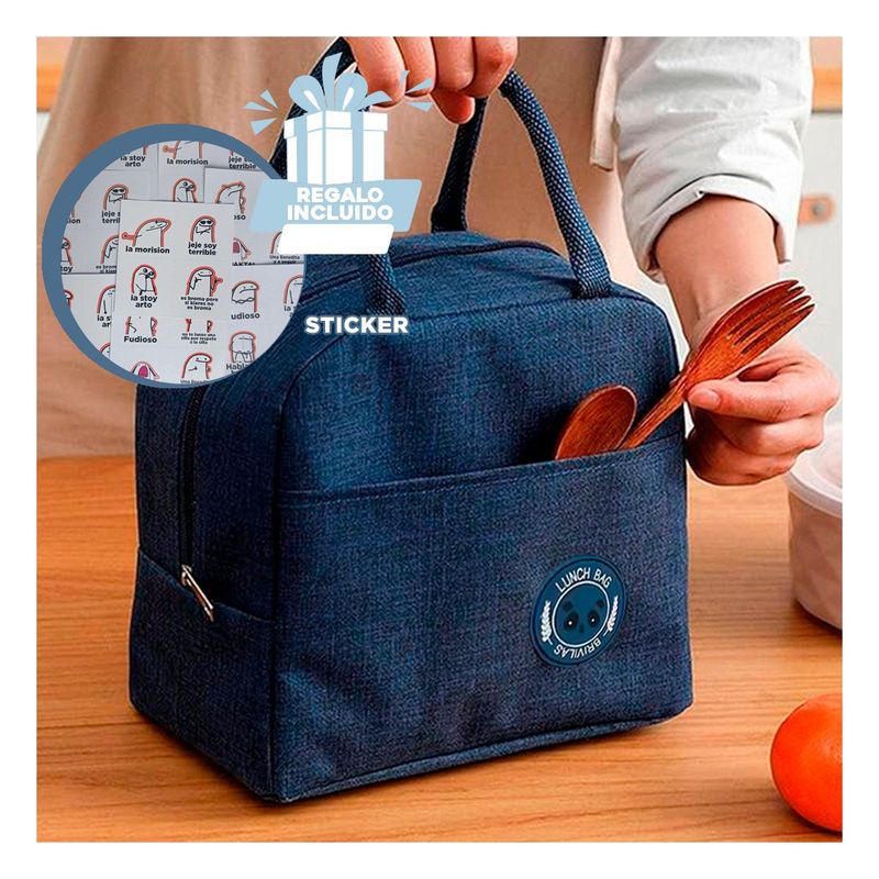 GENERICO - Pack6 Porta Refrigerio Ergonomico en Azul Y+Regalo Stickers