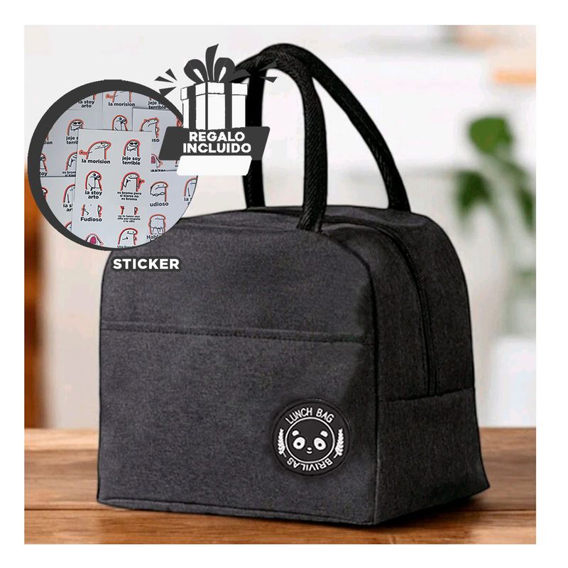 GENERICO - Pack6 Porta Refrigerio Ergonomico en Negro Y+Regalo Stickers
